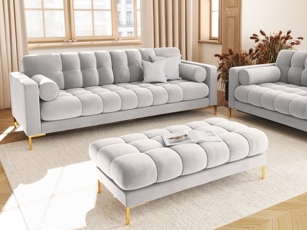 
4-Sitzer Design Sofa „Bali“ - Samt Silver / Gold