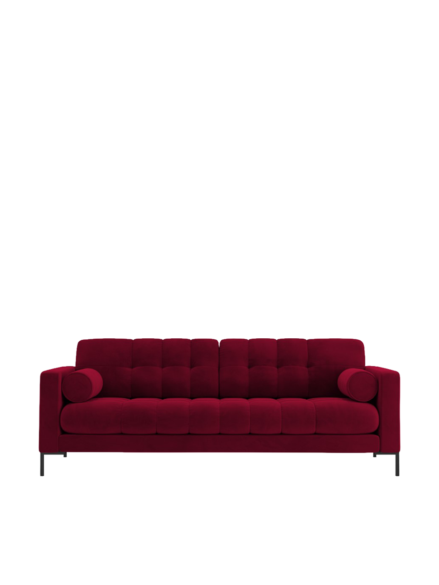 
4-Sitzer Design Sofa „Bali“ - Samt Rot / Schwarz