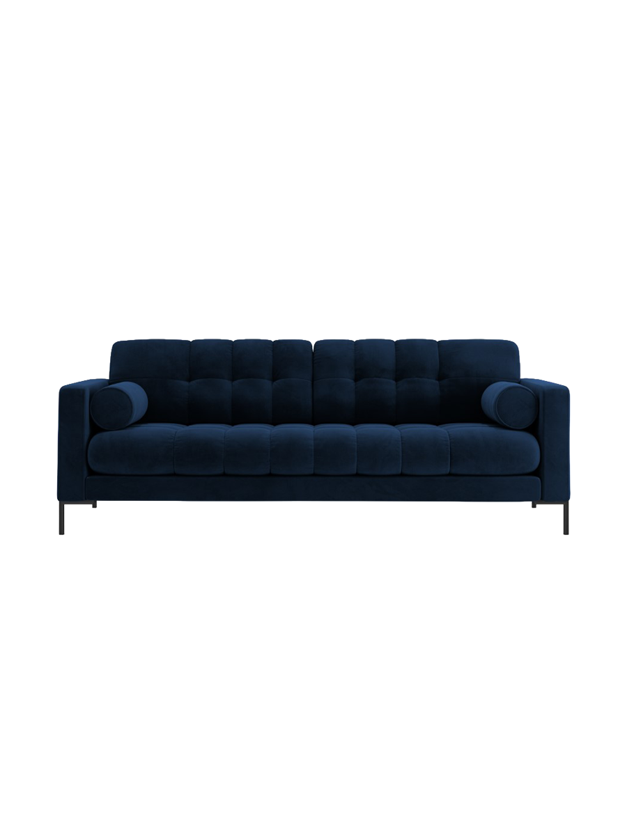 
4-Sitzer Design Sofa „Bali“ - Samt Königsblau / Schwarz