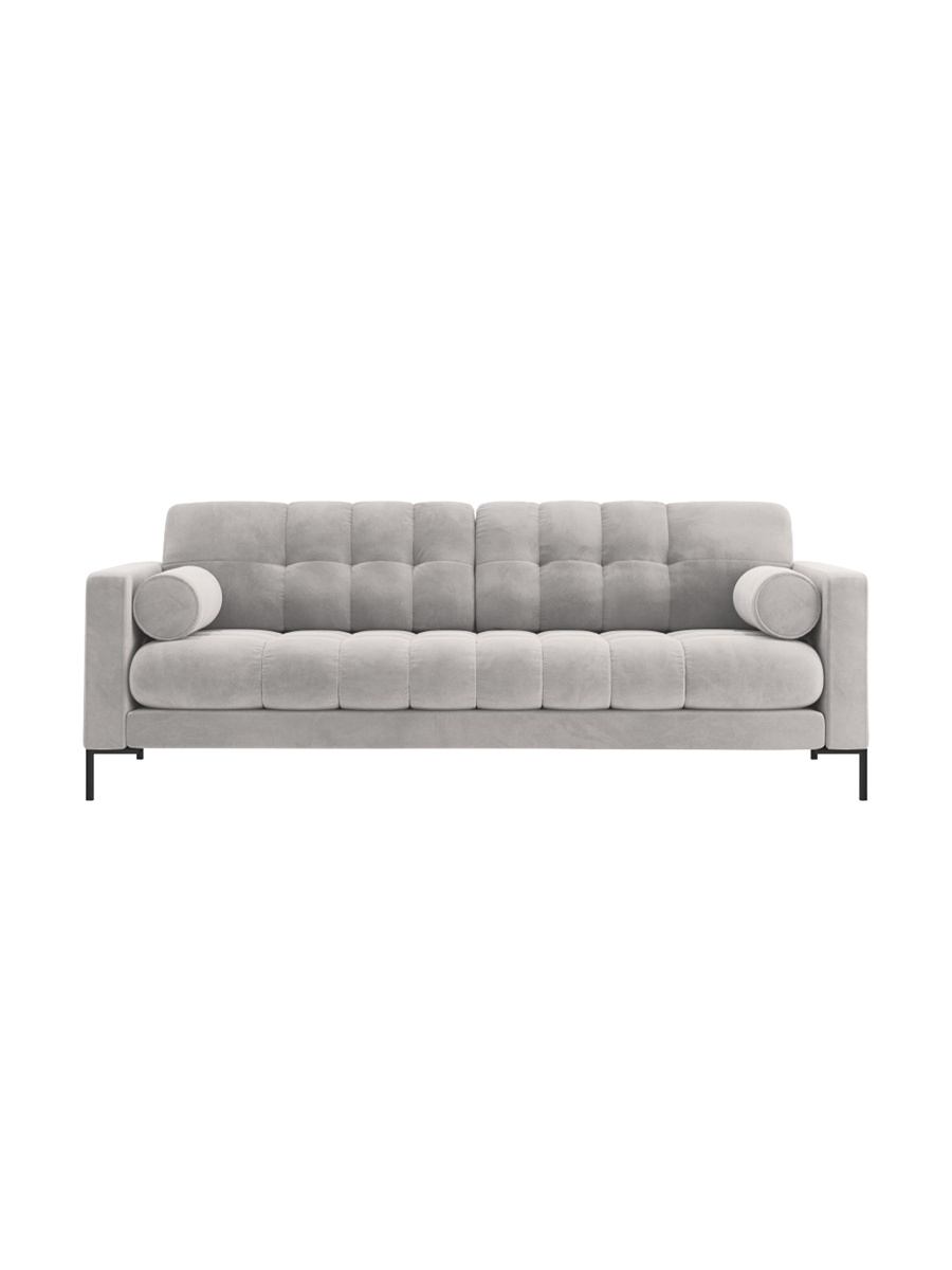 
4-Sitzer Design Sofa „Bali“ - Samt Silver / Schwarz