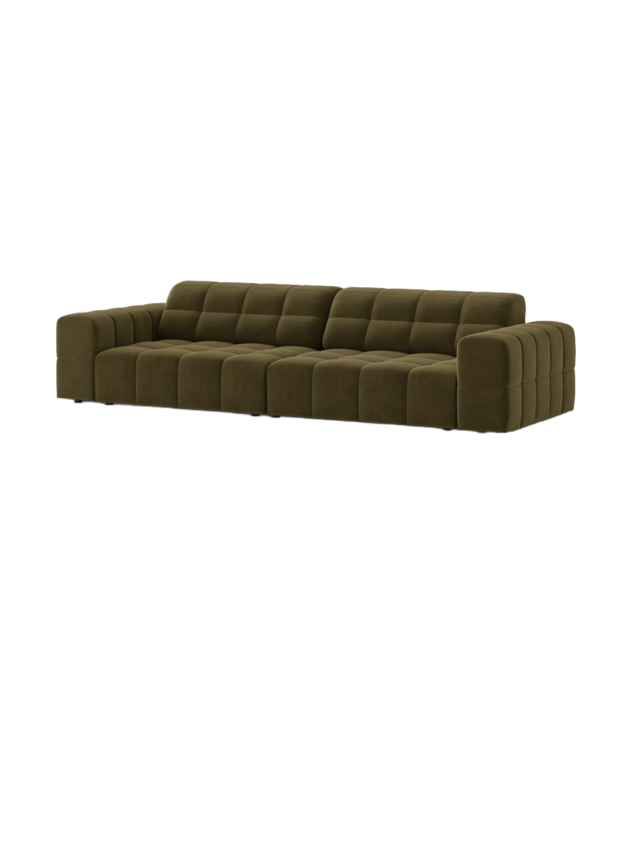 
4-Seater Designer Sofa "Chicago" - Velvet Green