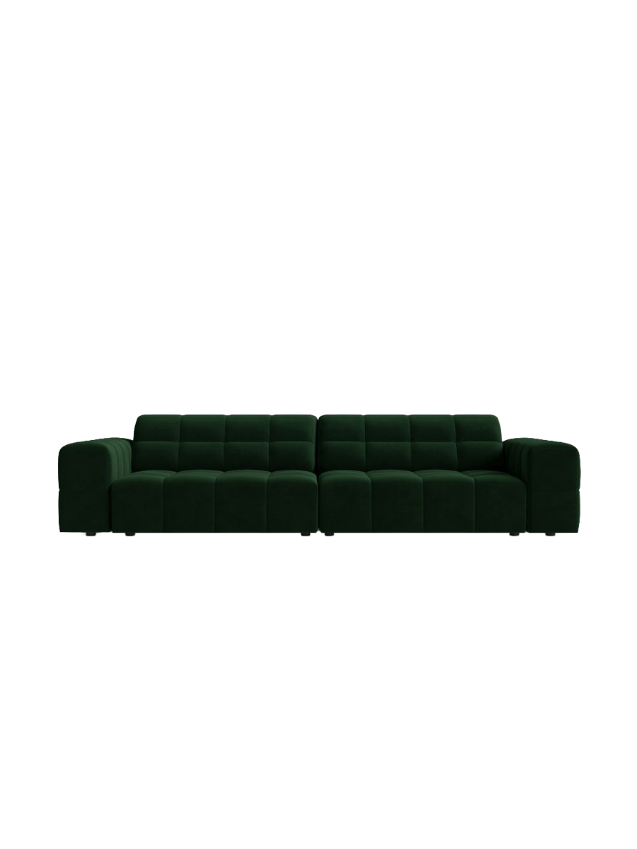 
4-Seater Designer Sofa "Chicago" - Velvet Bottle Green