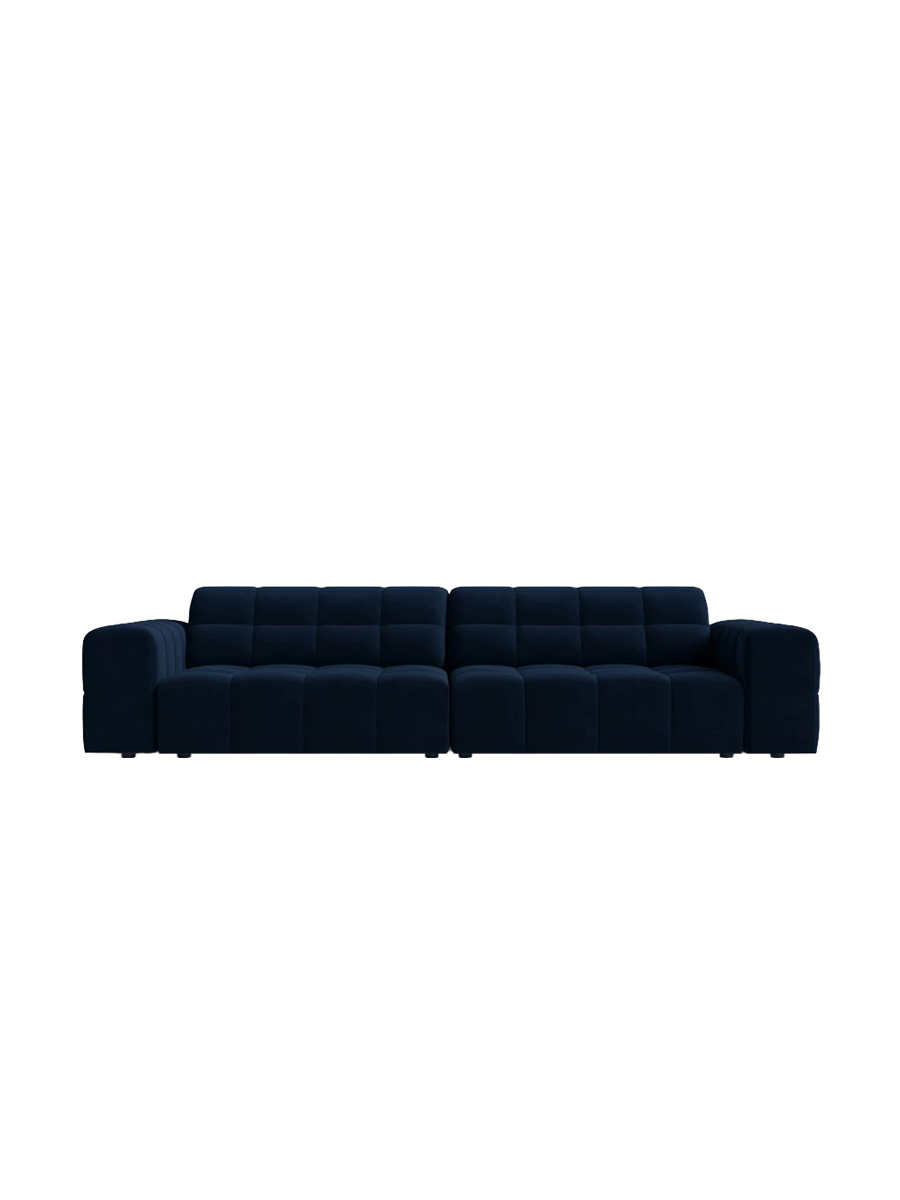 
4-Seater Designer Sofa "Chicago" - Velvet Royal Blue