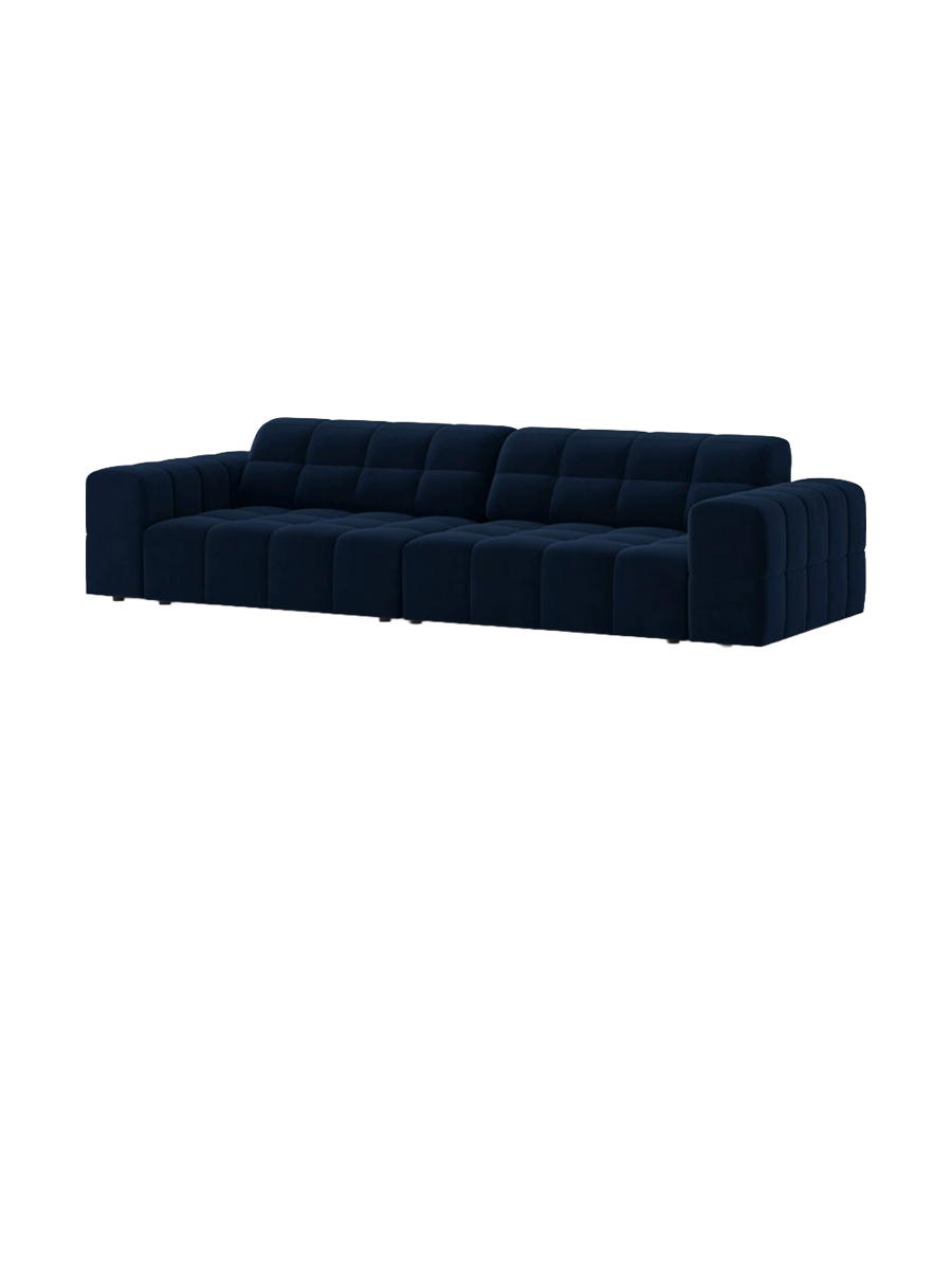 
4-Seater Designer Sofa "Chicago" - Velvet Royal Blue