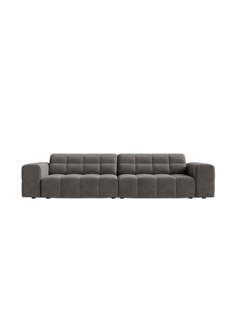 
4-Seater Designer Sofa "Chicago" - Velvet Light Grey