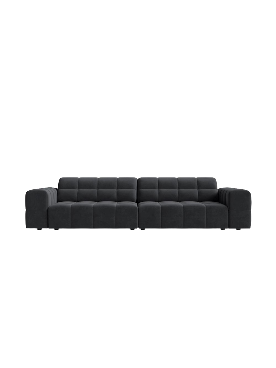 
4-Seater Designer Sofa "Chicago" - Velvet Grey