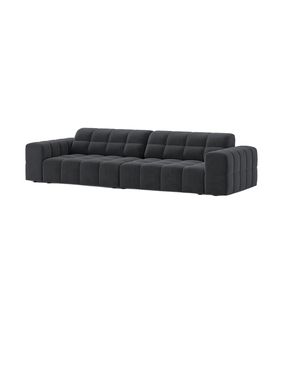 
4-Seater Designer Sofa "Chicago" - Velvet Grey
