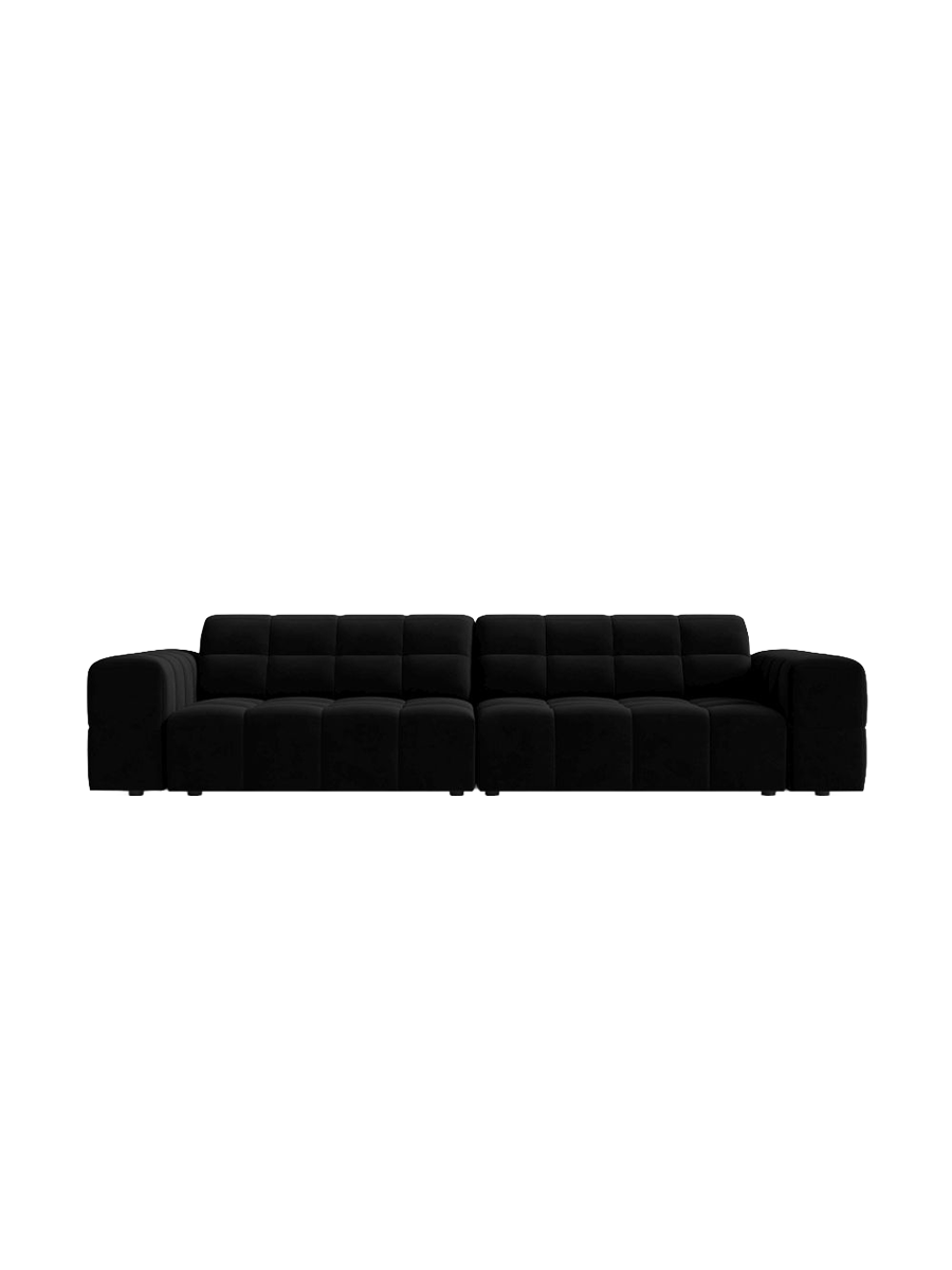 
4-Seater Designer Sofa "Chicago" - Velvet Black