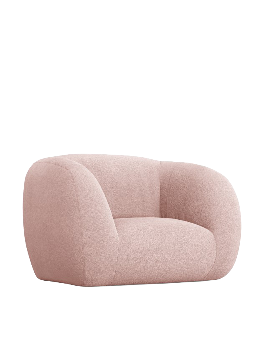 
Poltrona di design «Essen» - Cuscino Bouclé Rosa cipria