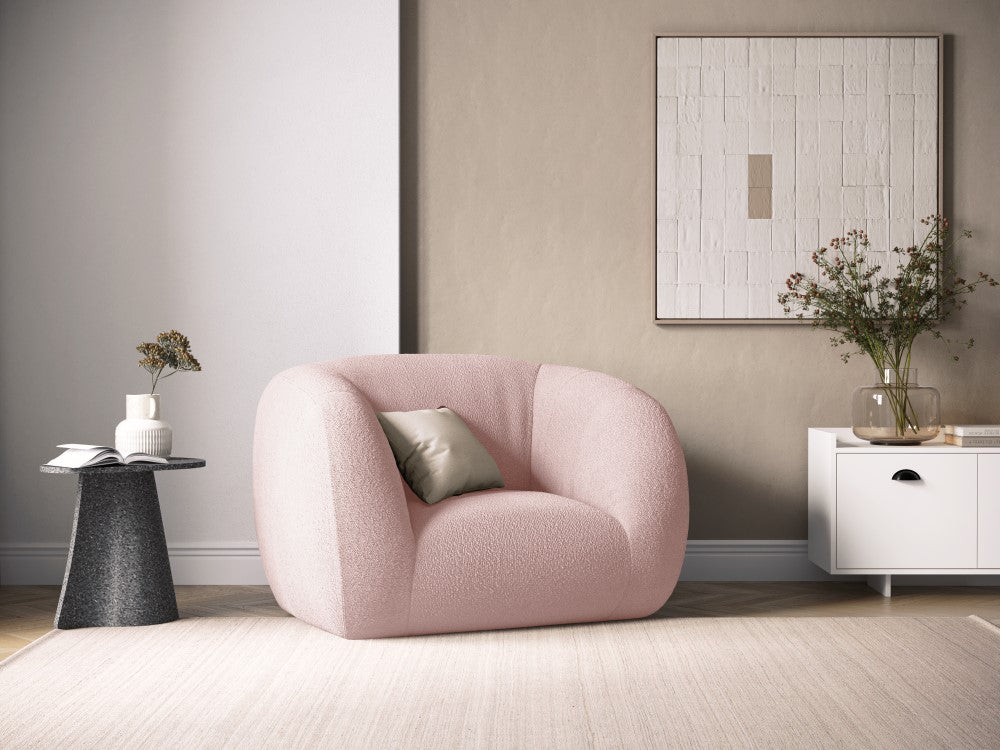 
Poltrona di design «Essen» - Cuscino Bouclé Rosa cipria