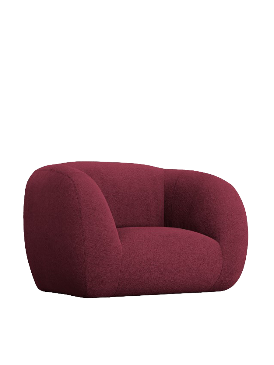 
Poltrona di design «Essen» - Bouclé Bordeaux