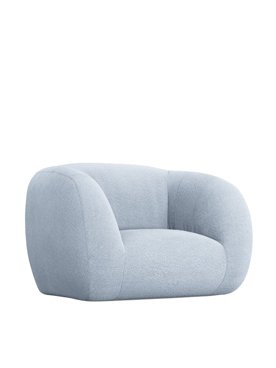 
Poltrona di design «Essen» - Bouclé Azzurro chiaro