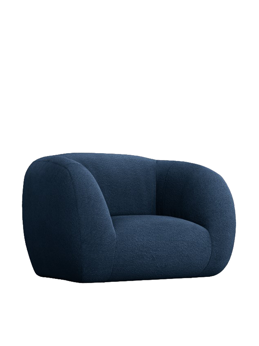 
Poltrona di design «Essen» - Bouclé Blu scuro