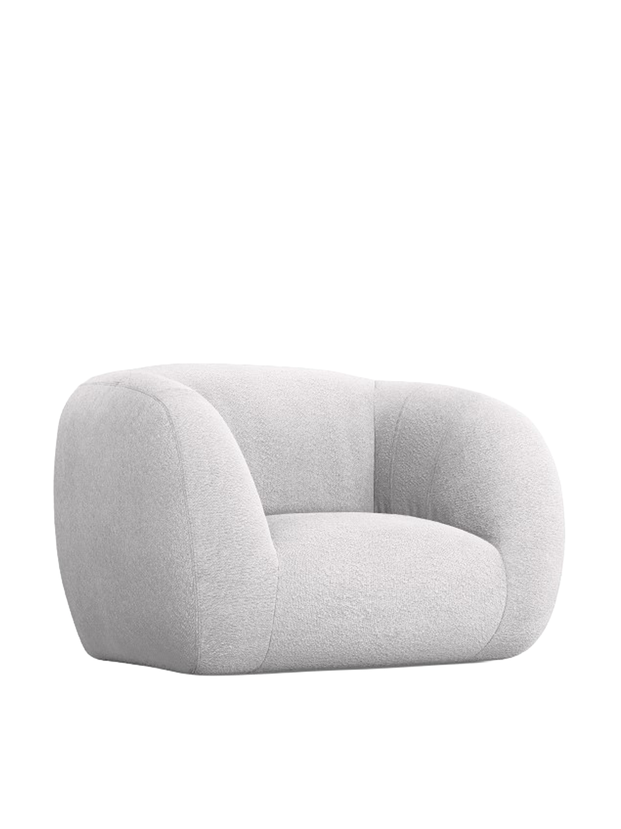 
Poltrona di design «Essen» - Bouclé Grigio chiaro