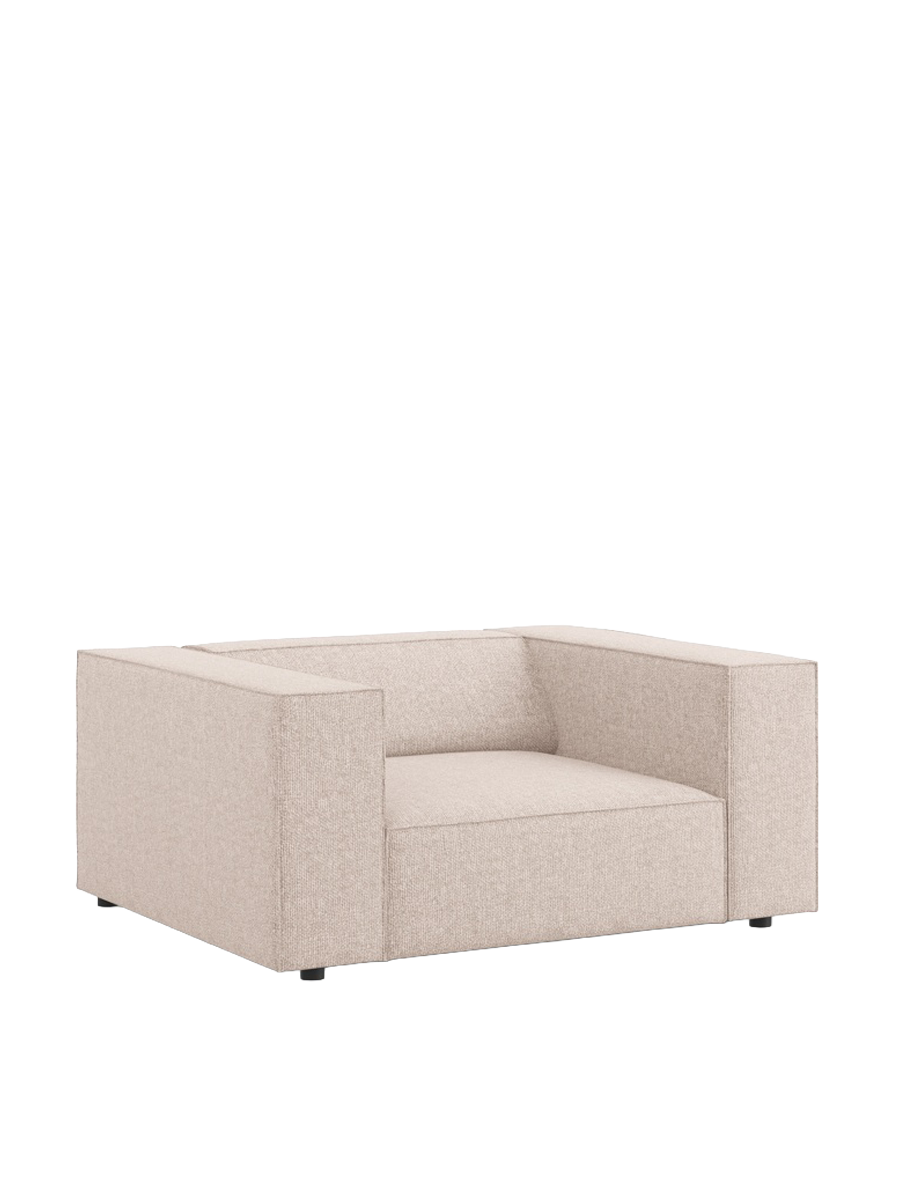 
Designer Armchair "Arendal" - Chenille Beige / Long side right