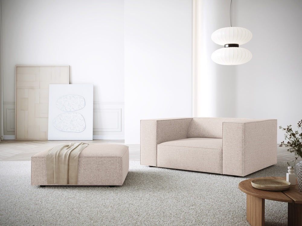 
Designer Armchair "Arendal" - Chenille Beige / Long side right