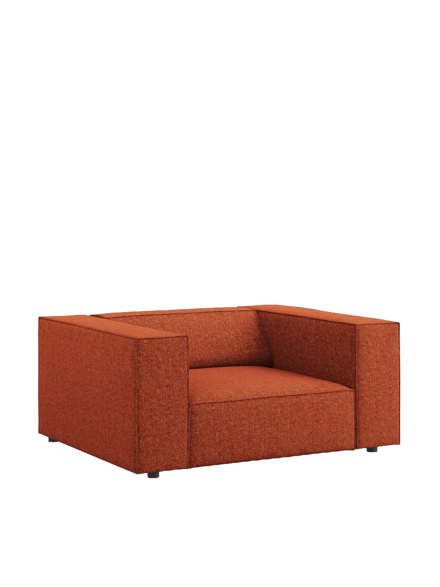 
Designer Armchair "Arendal" - Chenille Terracotta / Long side right