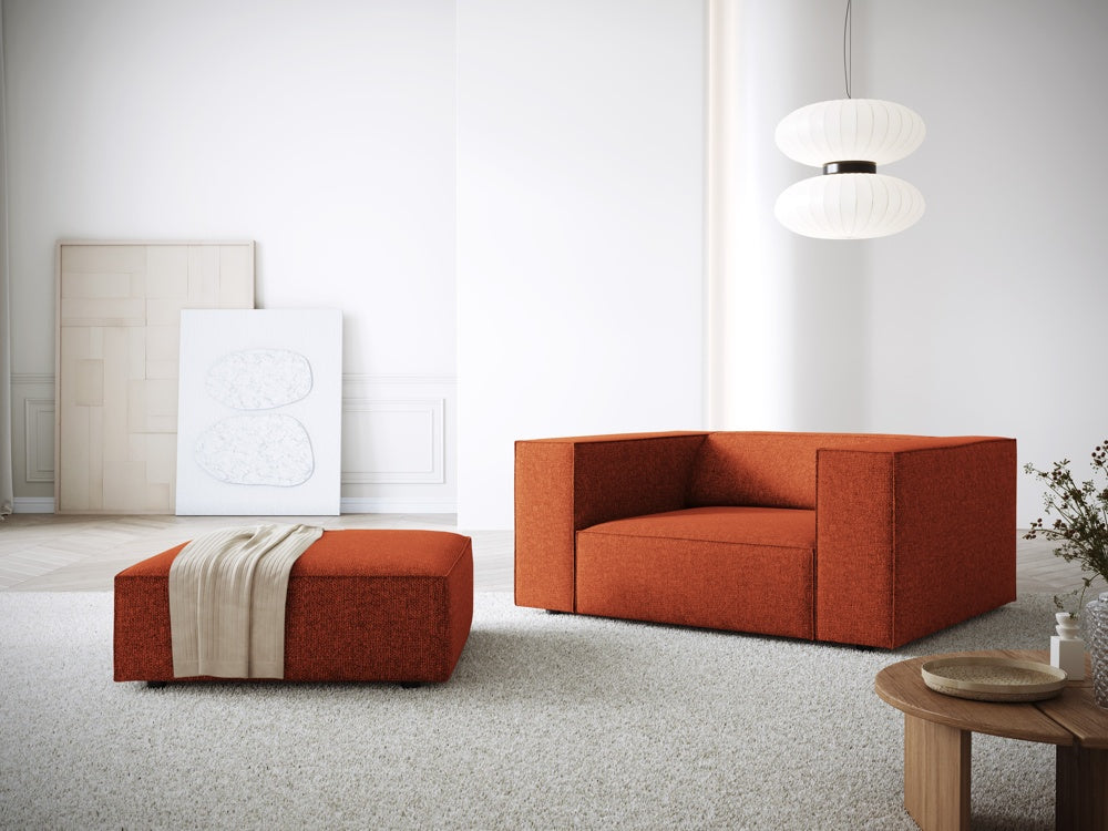 
Designer Armchair "Arendal" - Chenille Terracotta / Long side right