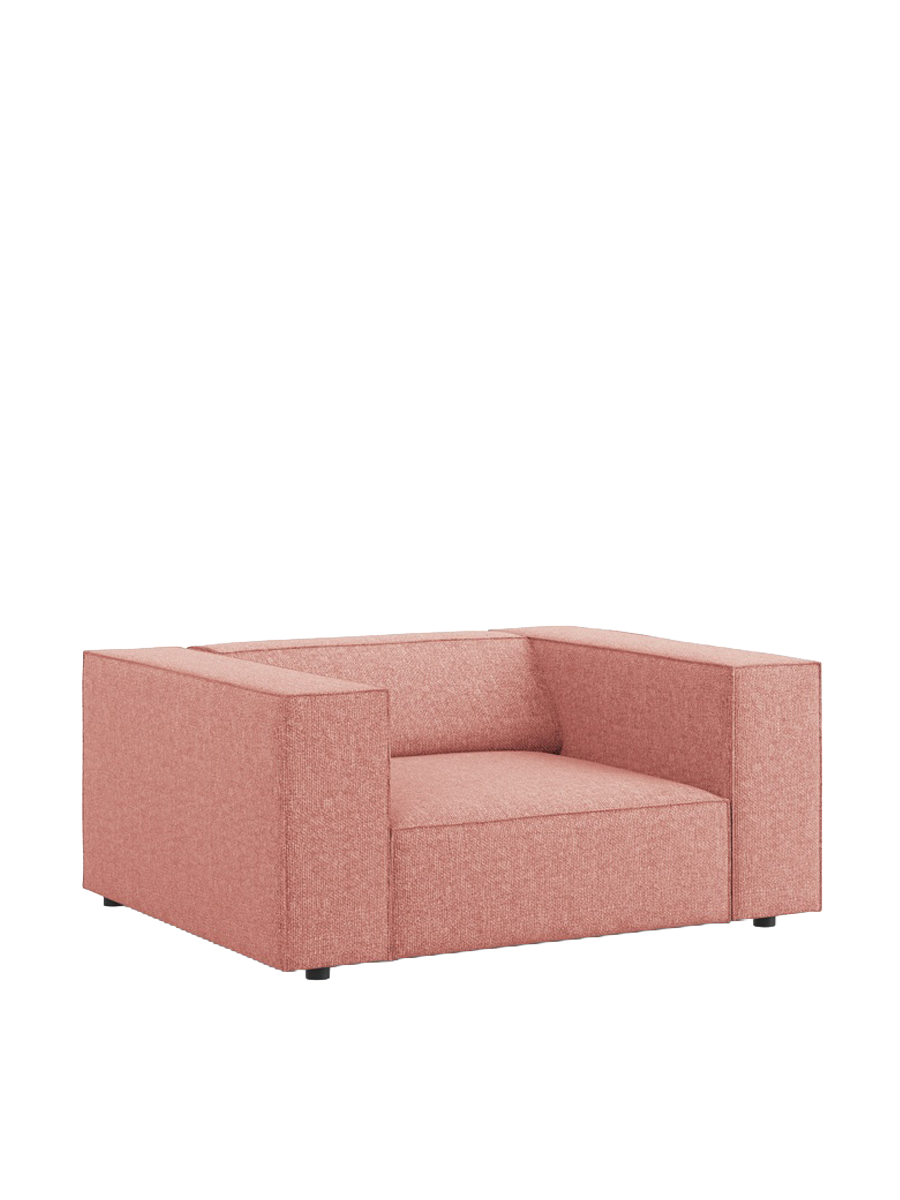
Designer Armchair "Arendal" - Chenille Pink / Long side right