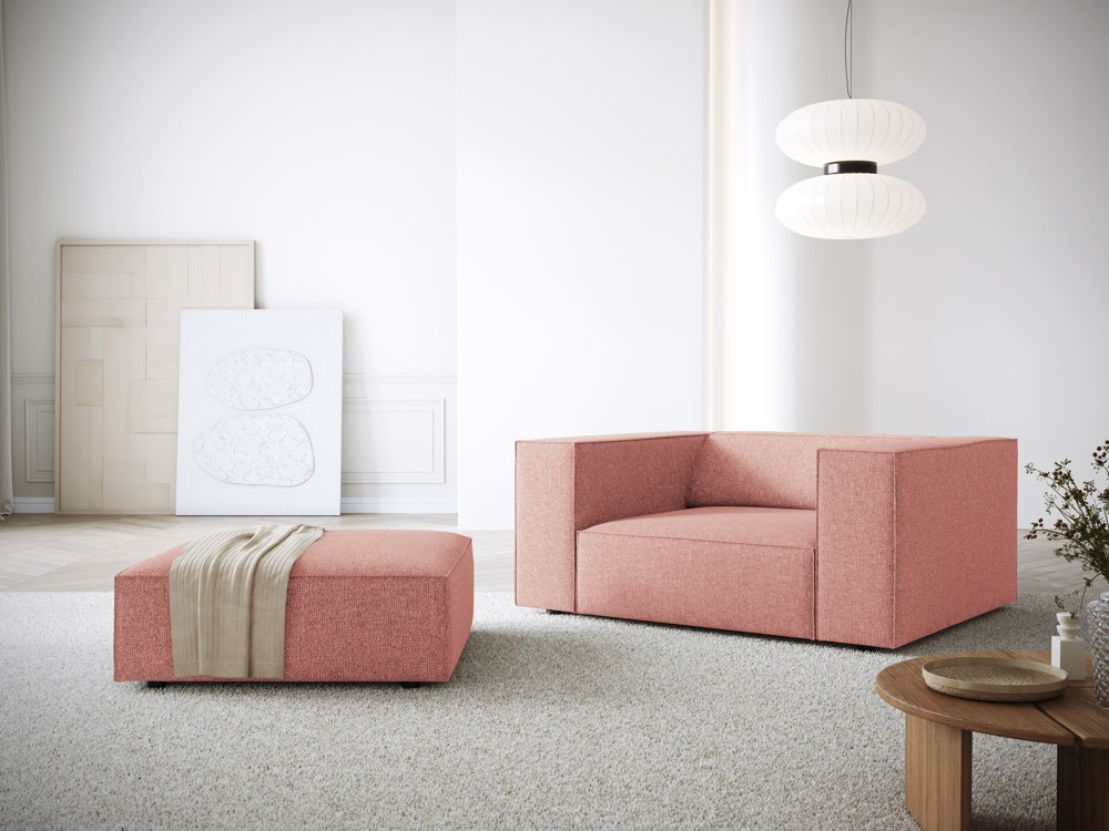 
Designer Armchair "Arendal" - Chenille Pink / Long side right