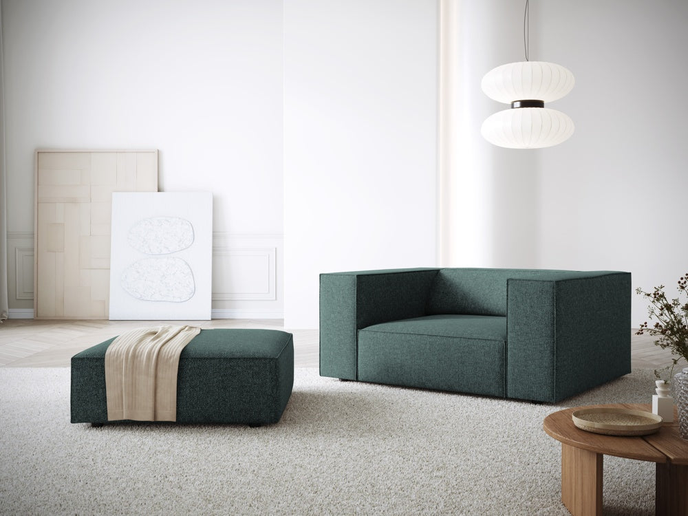 
Designer Armchair "Arendal" - Petrol Chenille / Long side right