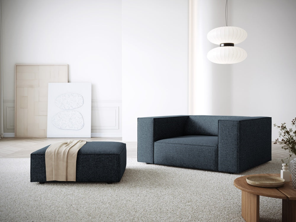 
Designer Armchair "Arendal" - Chenille Royal Blue / Long side right