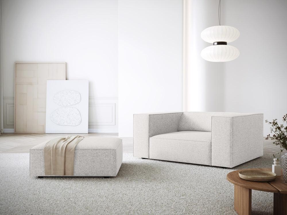 
Designer Armchair "Arendal" - Chenille Light Grey / Long side right