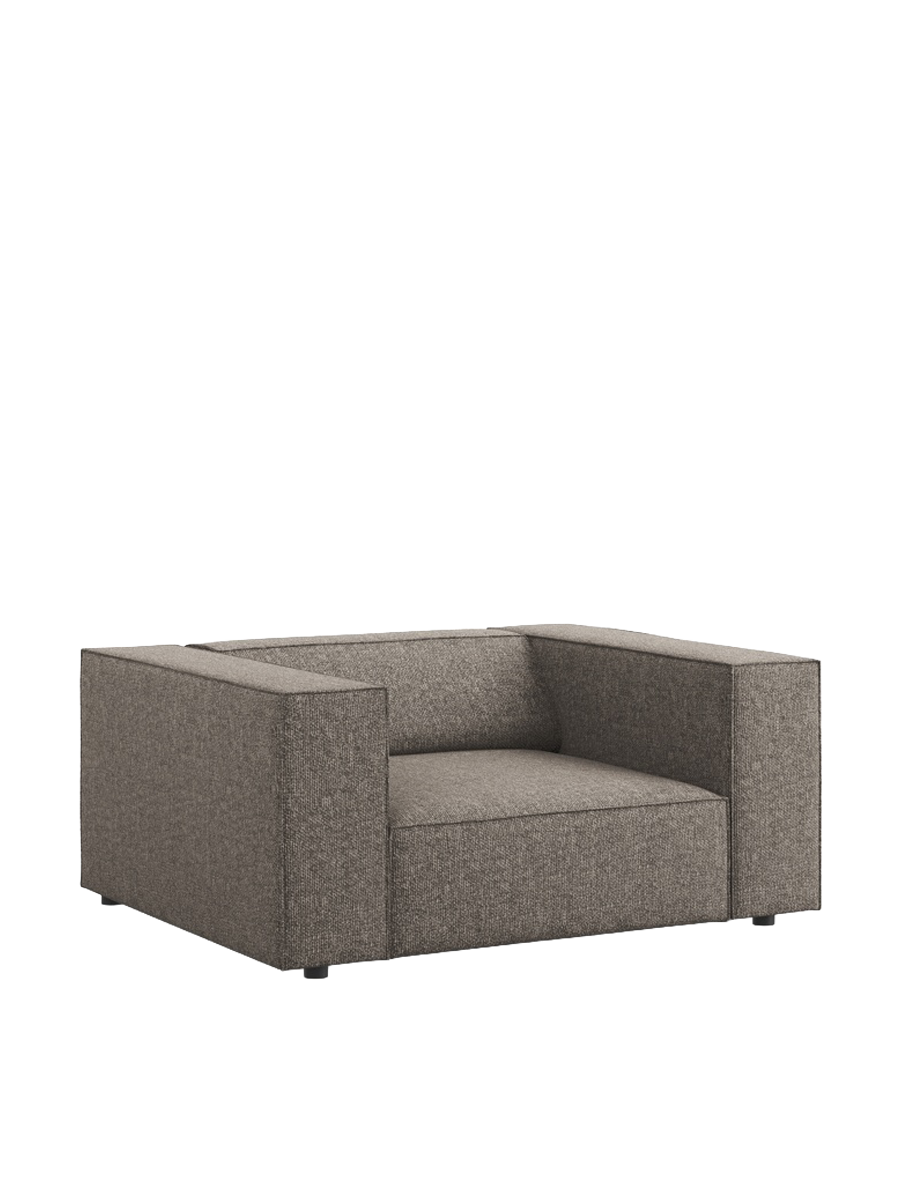 
Designer Armchair "Arendal" - Chenille Grey / Long side right