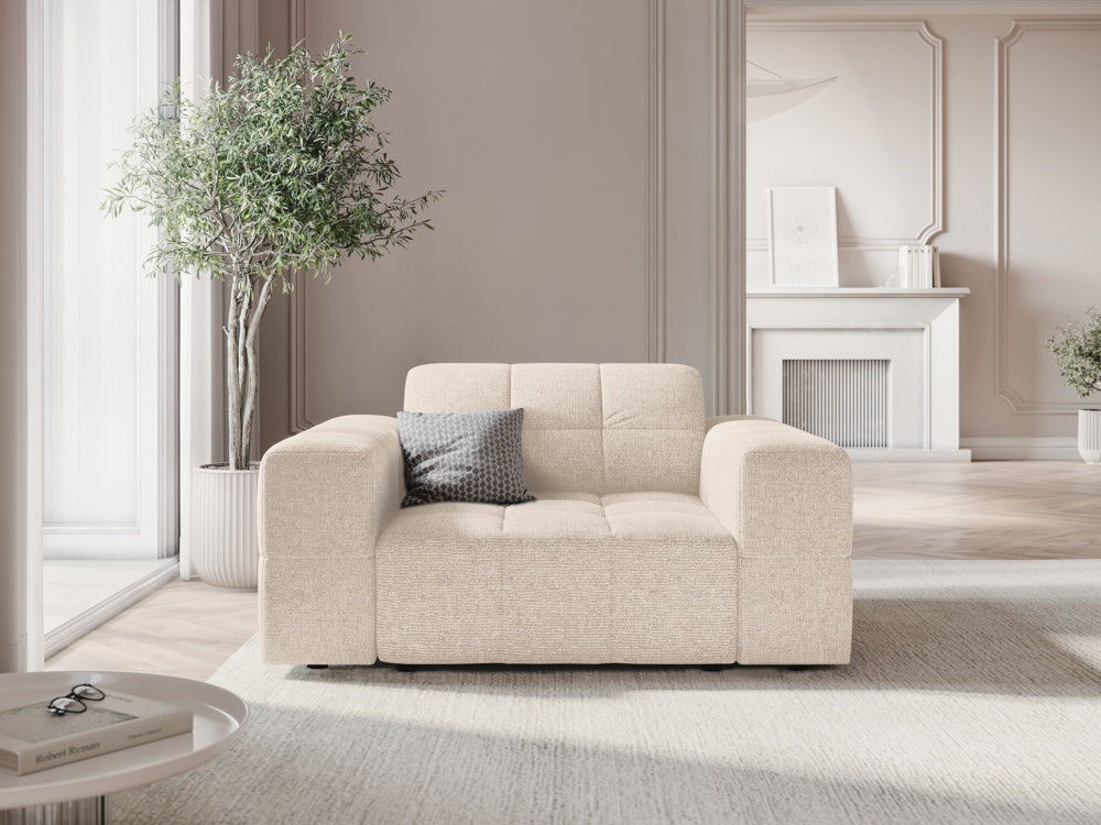 
Designer Armchair "Chicago" - Chenille Light Beige