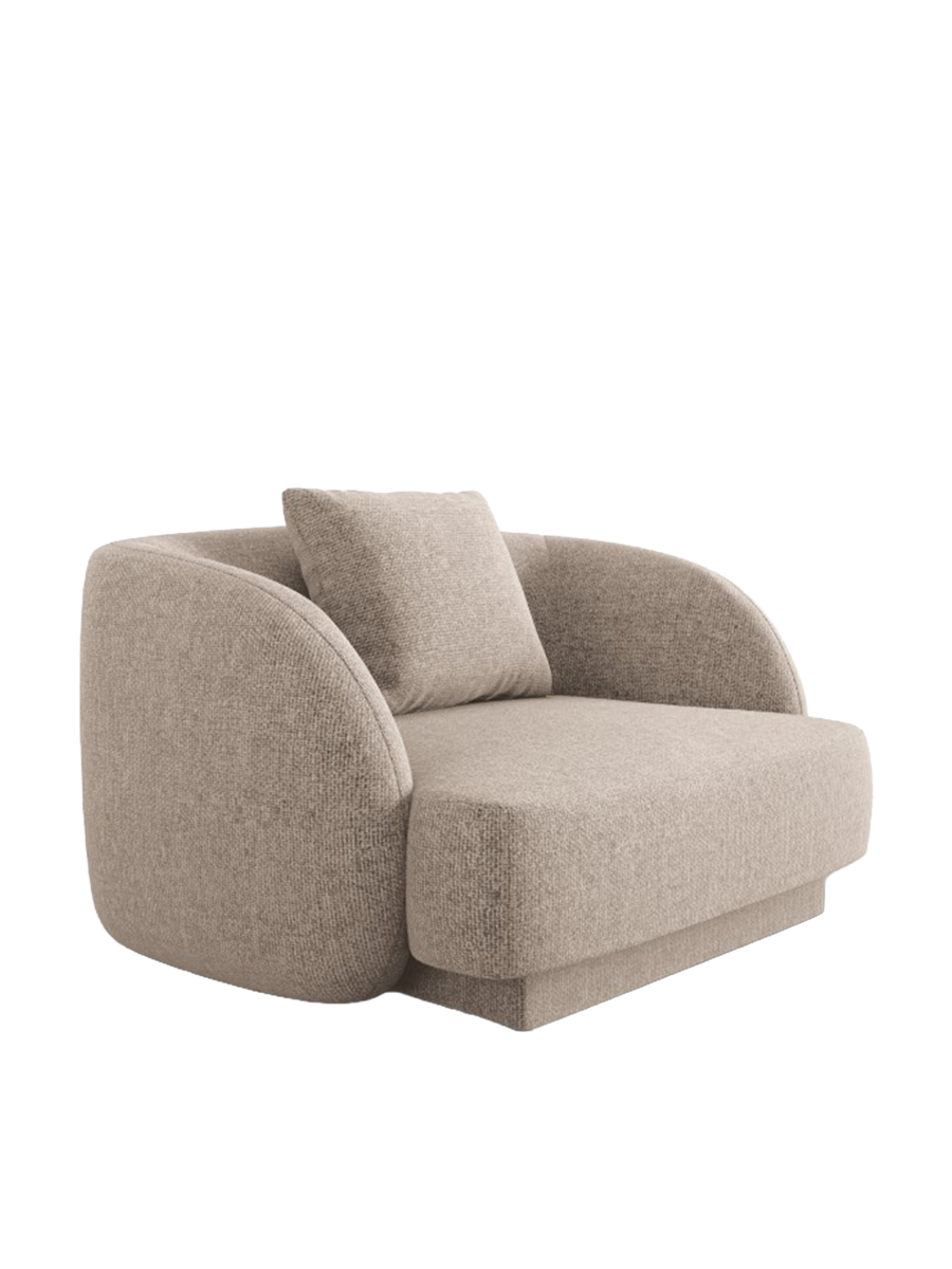 
"Tulum" Designer Armchair - Chenille Beige