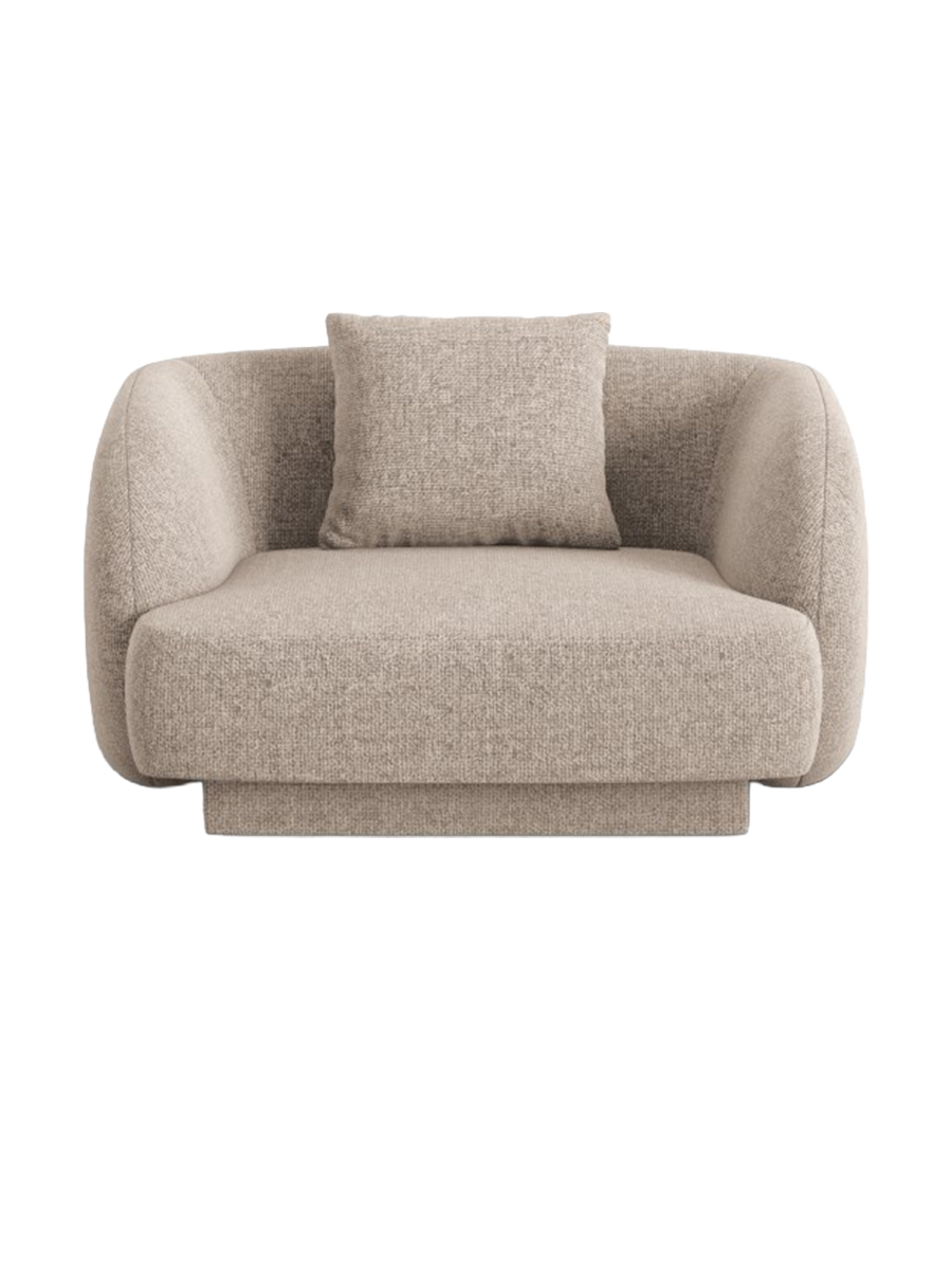 
"Tulum" Designer Armchair - Chenille Beige