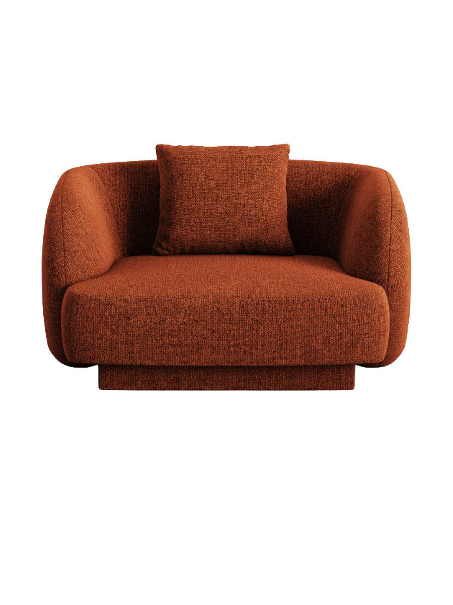 
"Tulum" Designer Armchair - Chenille Terracotta