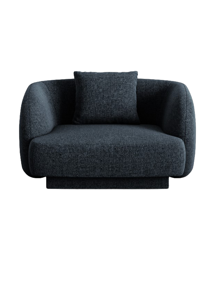 
"Tulum" Designer Armchair - Chenille Royal Blue