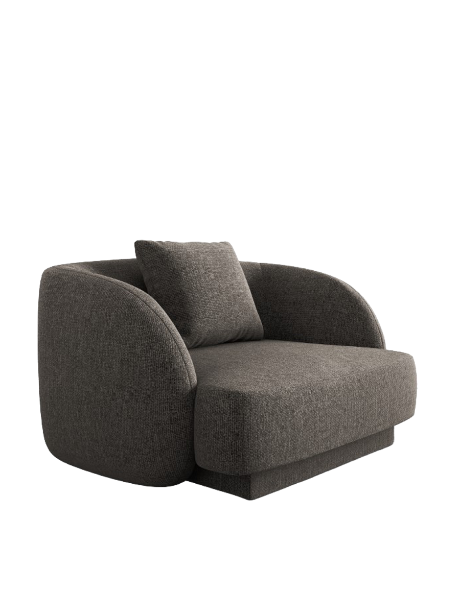 
"Tulum" Designer Armchair - Chenille Grey