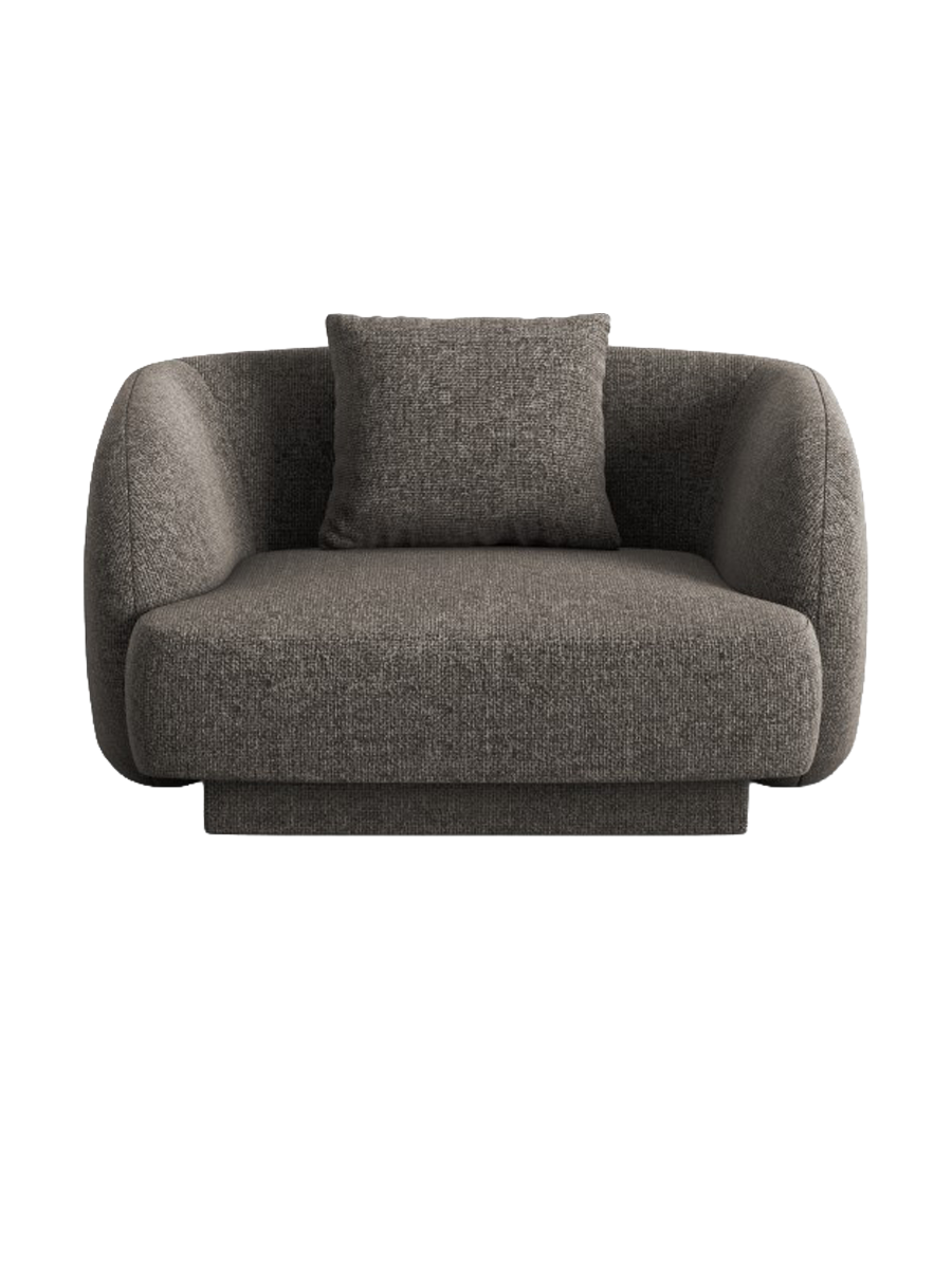 
"Tulum" Designer Armchair - Chenille Grey