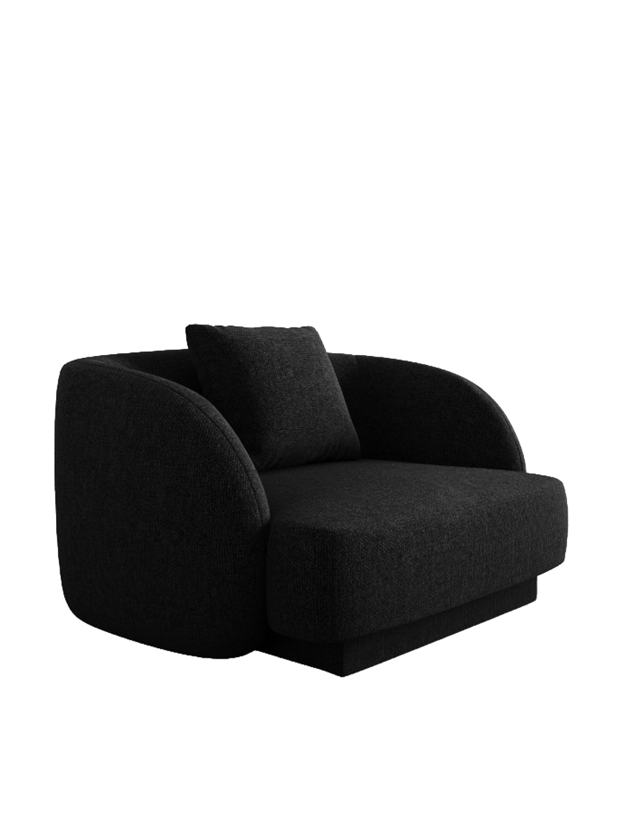 
"Tulum" Designer Armchair - Chenille Black