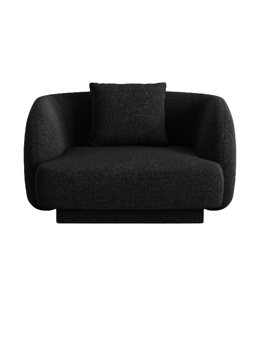 
"Tulum" Designer Armchair - Chenille Black