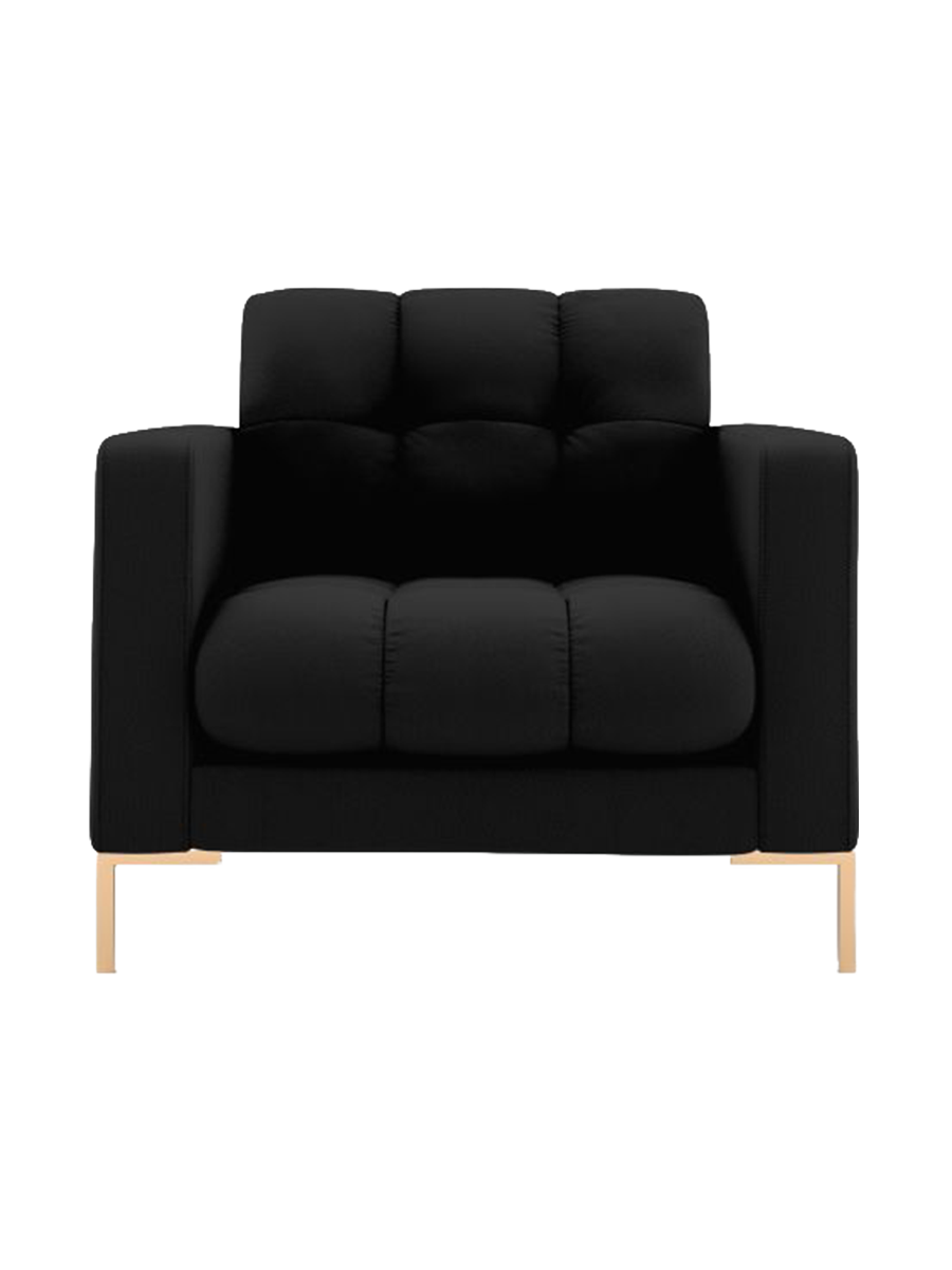 
Design Sessel „Bali“ - Strukturstoff Schwarz / Gold