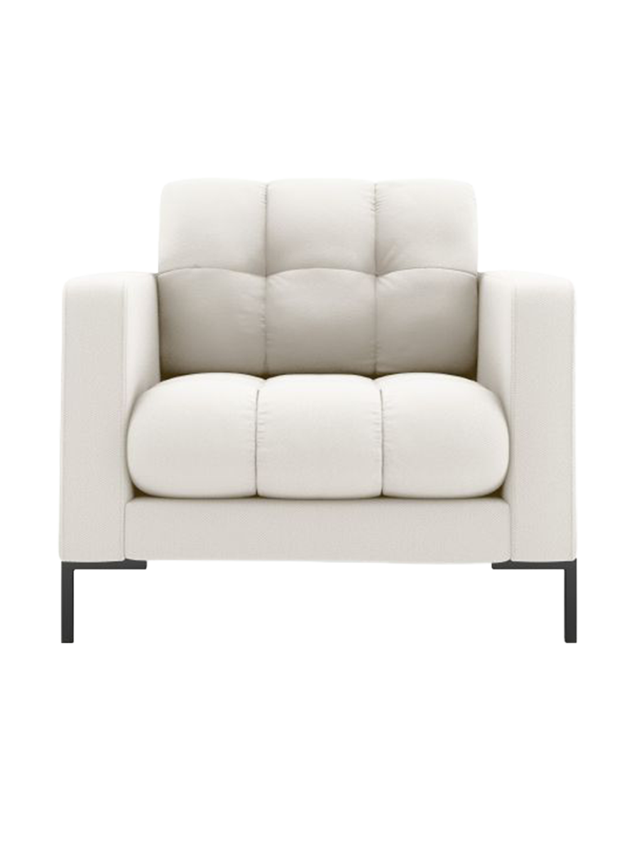 
Design Sessel „Bali“ - Strukturstoff Beige hell / Schwarz
