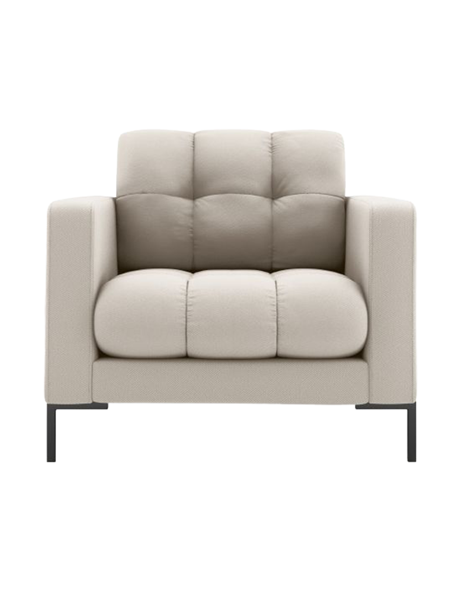 
Design Sessel „Bali“ - Strukturstoff Beige / Schwarz