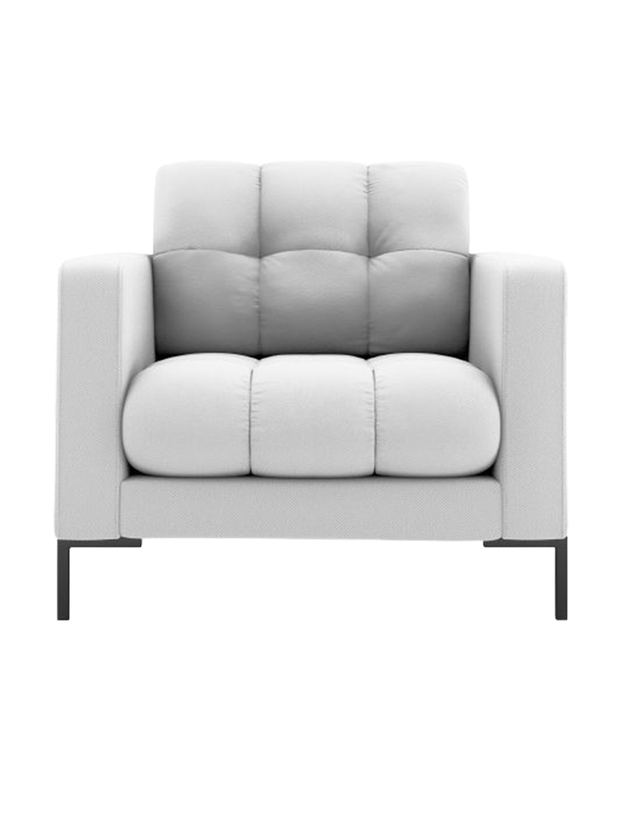 
Design Sessel „Bali“ - Strukturstoff Hellgrau / Schwarz