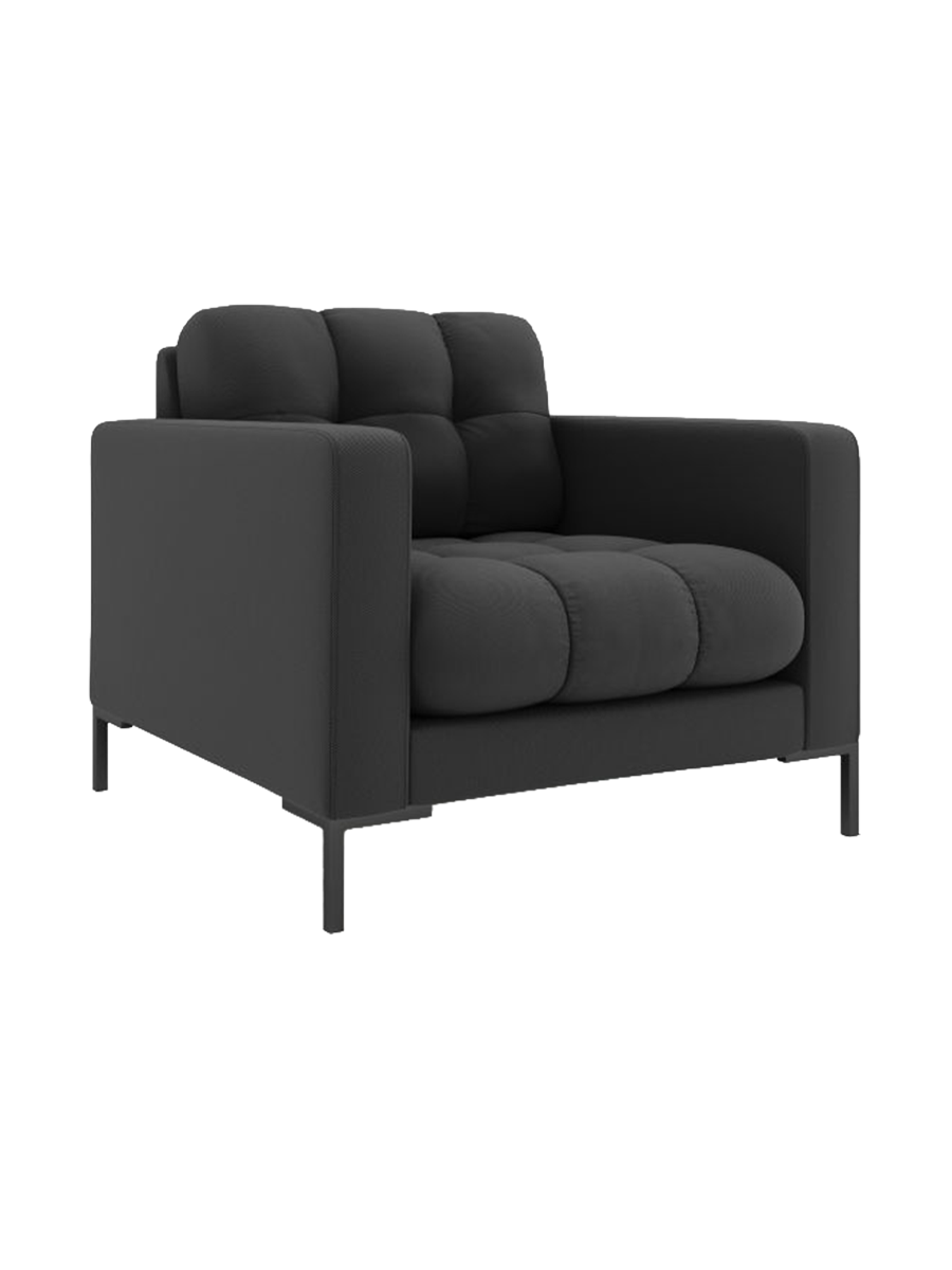 
Design Sessel „Bali“ - Strukturstoff Dunkelgrau / Schwarz