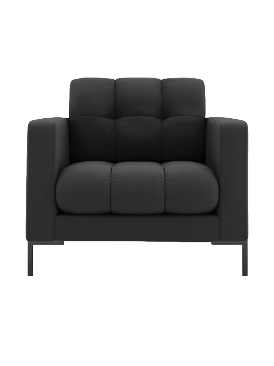
Design Sessel „Bali“ - Strukturstoff Dunkelgrau / Schwarz