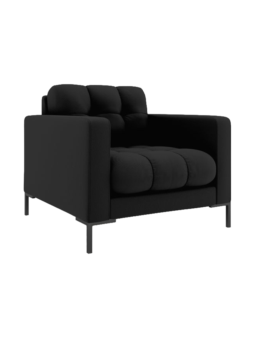 
Design Sessel „Bali“ - Strukturstoff Schwarz / Schwarz