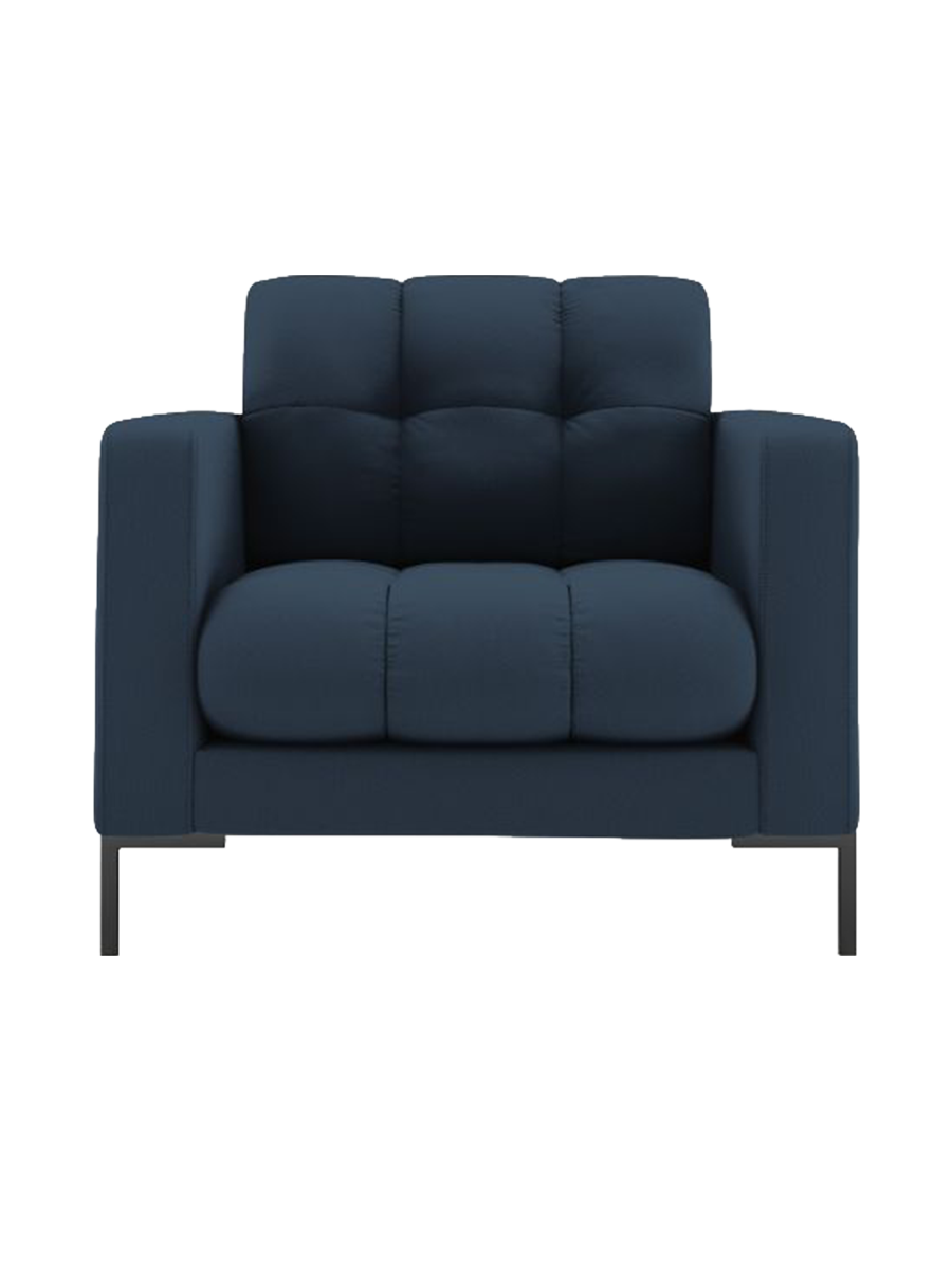 
Design Sessel „Bali“ - Strukturstoff Blau / Schwarz
