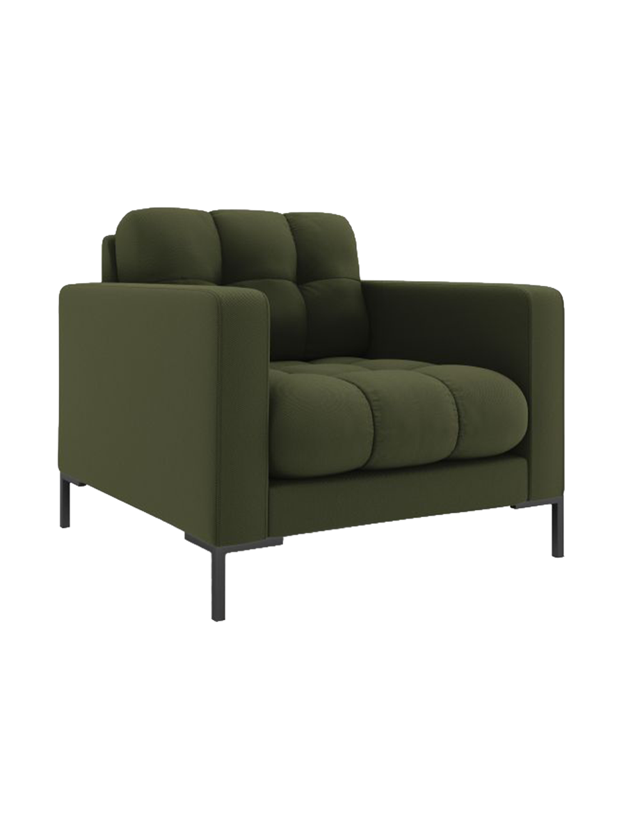 
Design Sessel „Bali“ - Strukturstoff Grün / Schwarz