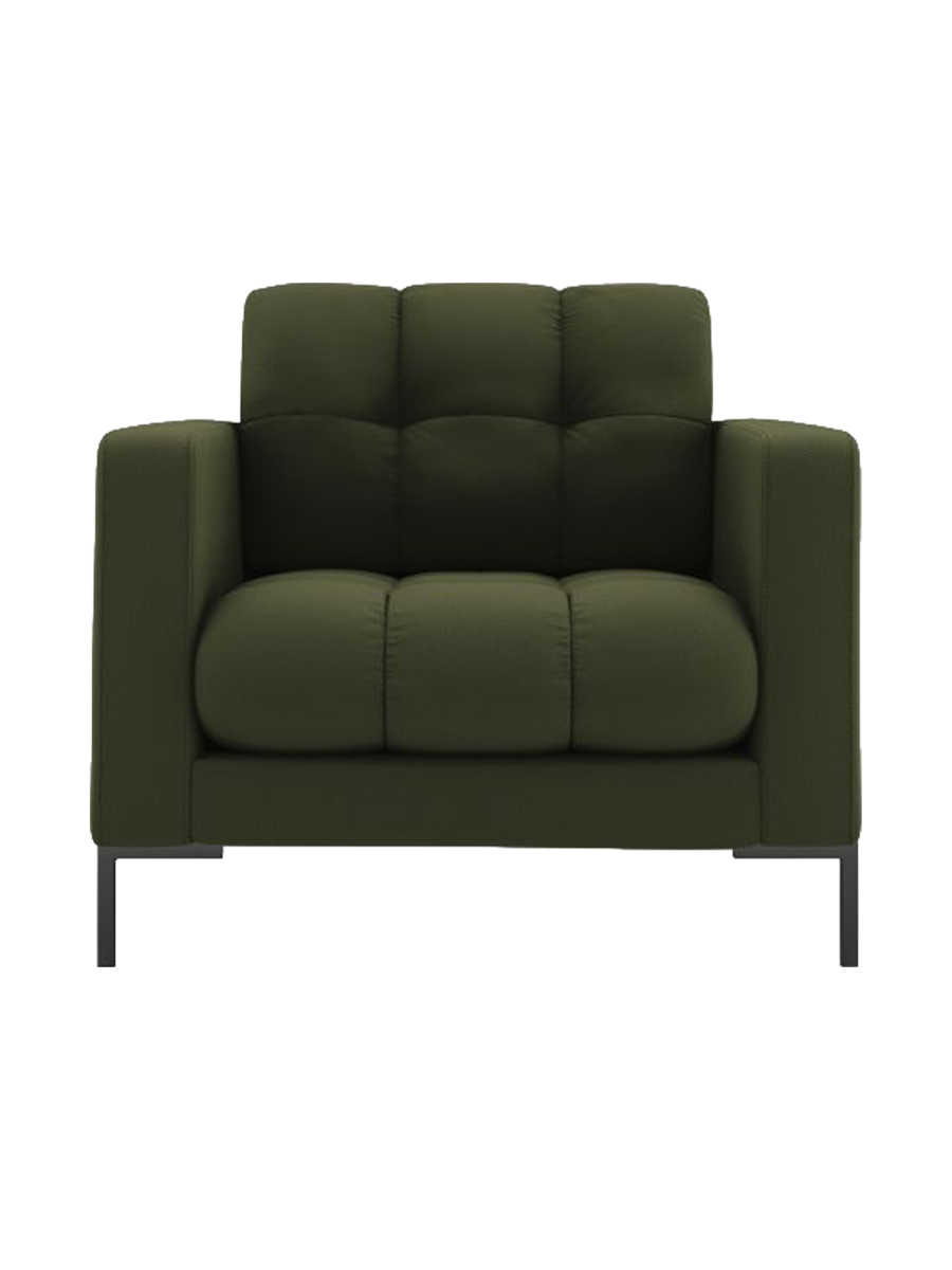 
Design Sessel „Bali“ - Strukturstoff Grün / Schwarz