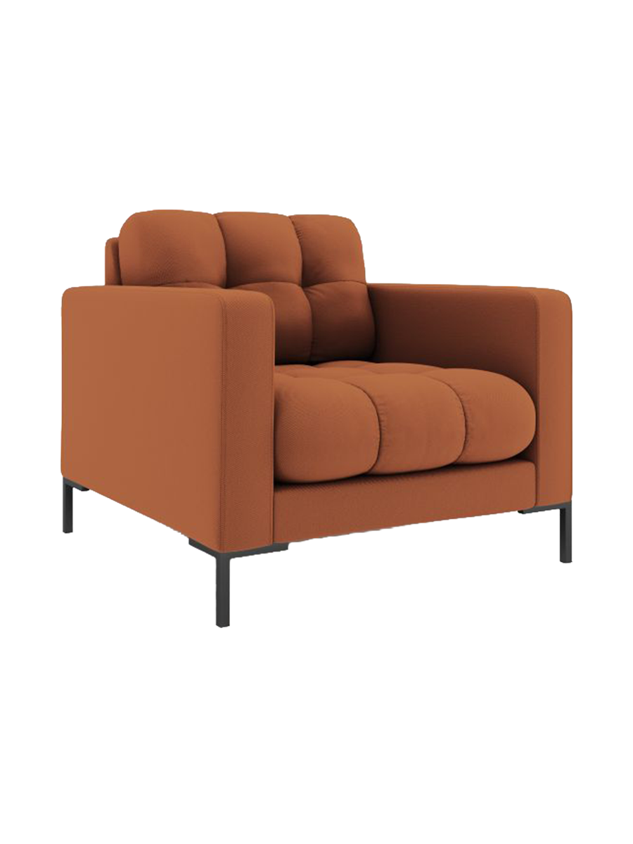 
Design Sessel „Bali“ - Strukturstoff Brick / Schwarz