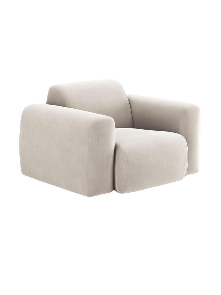 
Design Sessel „Nolio“ - Samt Beige hell
