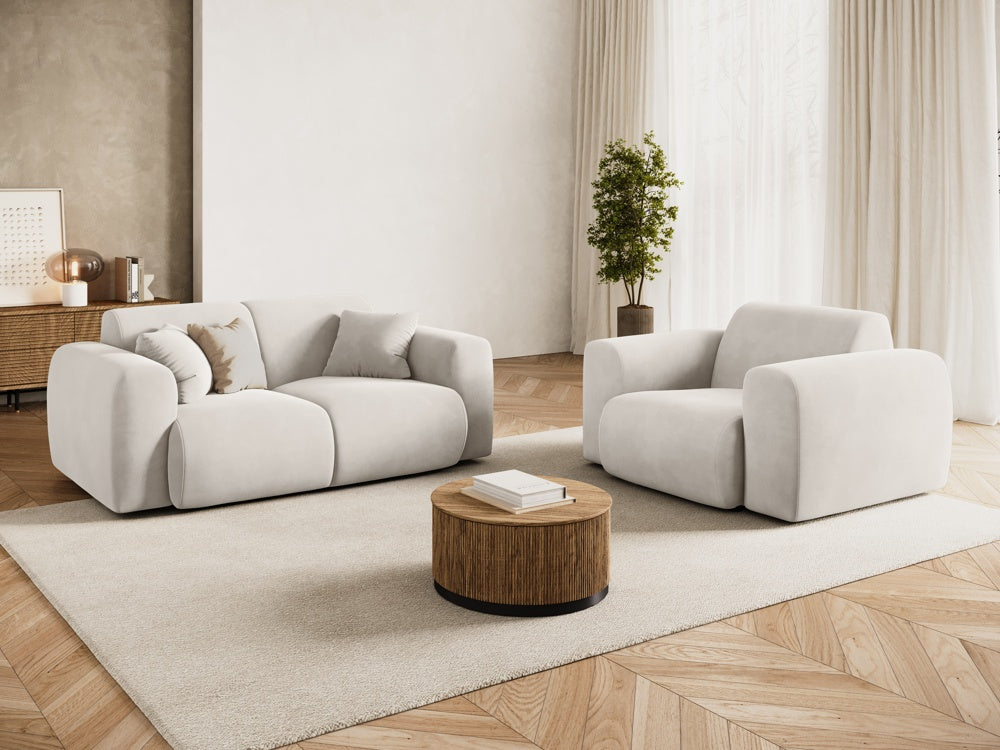 
Design Sessel „Nolio“ - Samt Beige hell